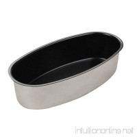 Dealglad Aluminum Alloy Oval Non-stick Cheese Cake Mold Pudding Toast Bread Bakeware Baking Pan (Black + Silver) - B073S617PQ
